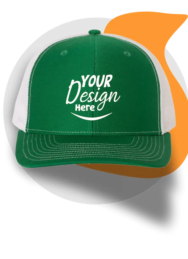 Best Custom Hat and Beanie Embroidering for your logo design snapback trucker hunter green color