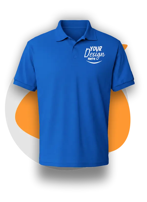 Best Custom Polo shirt Printing For Your Logo Design Royal Blue Color