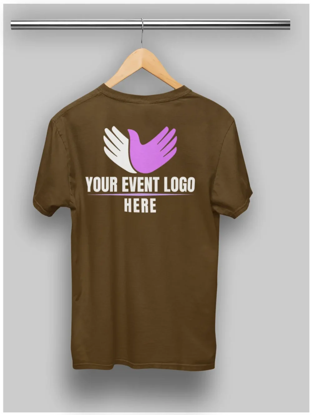 Custom Apparel Printing For Event Tees Fundraising Shirt Brown Color