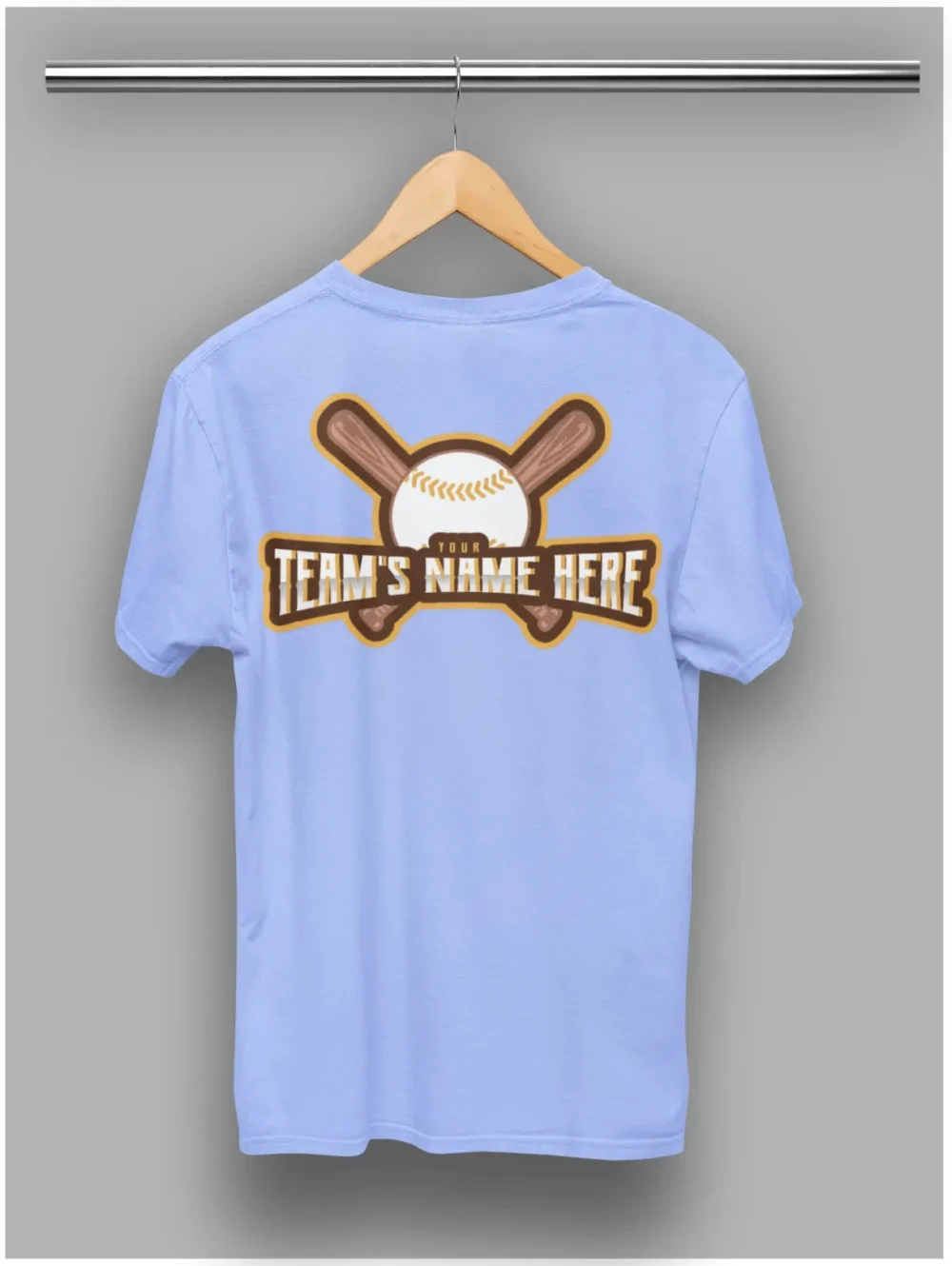 Custom Apparel Printing for Sport Tees Baseball Team Shirt Baby Blue Color