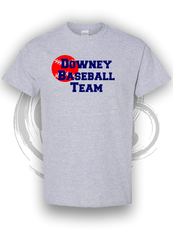 Downey-Sports-Custom-T-Shirt-Printing-For-Baseball-Team-Gray-Color-Cotton-And-Dri-Fit