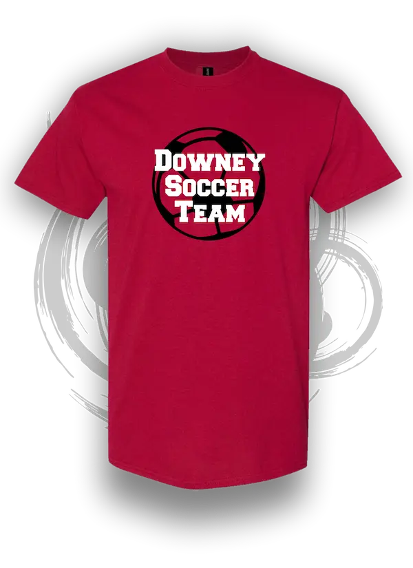 Downey-Sports-Custom-T-Shirt-Printing-For-Soccer-Team-In-Apollo-Park-Red-Color-Cotton-And-Dri-Fit