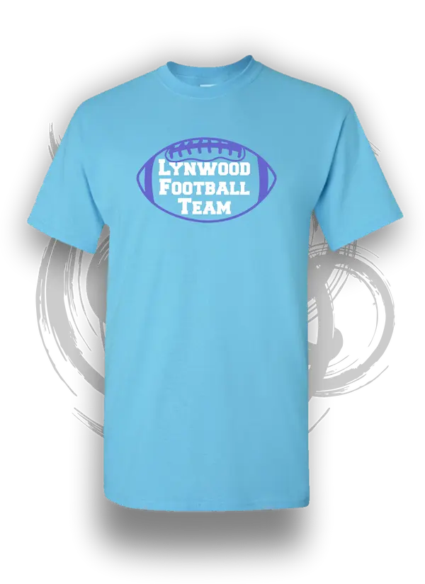 T Shirt Printing For Sports In Lywood For Football Teams Sky Blue Color Screen Printing Football Logo In Front